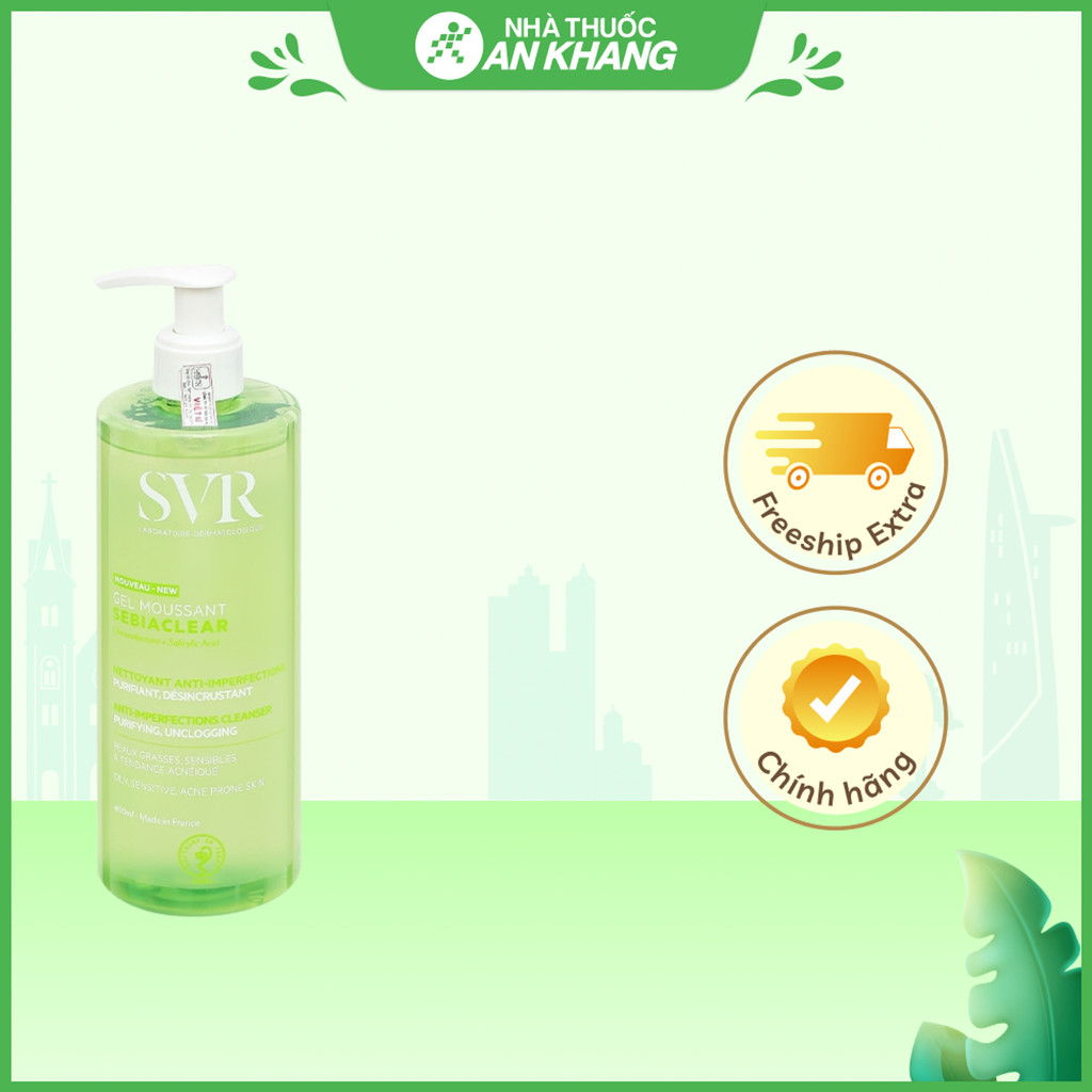 Gel rửa mặt SVR Sebiaclear Gel Moussant làm sạch da, giảm dầu nhờn chai 400ml