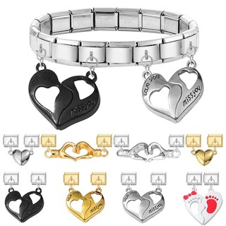 Từ Tính Thu Hút Thời Trang Mặt Dây Chuyền Bạc Tình Yêu Hoa Hồng Quyến Rũ Ý Liên Kết Phù Hợp Với Vòng Tay 9 Mm Thép Không Gỉ Trang Sức DIY Làm