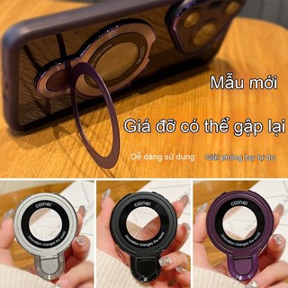 Giá đỡ điện thoại từ tính kim loại gập gọn dán 3M hút nam châm cho iPhone Samsung Xiaomi OPPO