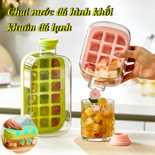 Khuôn Khay Đá Silicone Bình Nước Đá Viên 2 Trong 1,Khuôn Silicon Cấp Thực Phẩm Loại Báo Chí Khay Đá