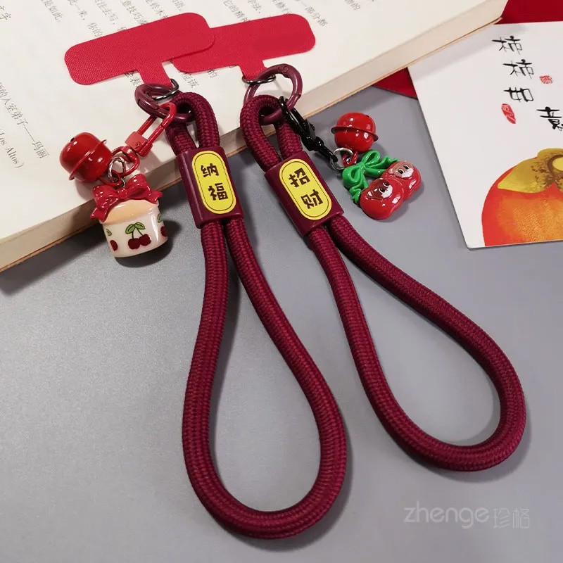 [Lựa chọn đầy màu sắc] Dây buộc điện thoại di động thời trang Phong cách ngắn Dây đeo cổ tay may mắn may mắn ins Mặt dây chuyền dễ thương Trái tim cô gái Vỏ dây chuyền ngoài trời mạnh mẽ