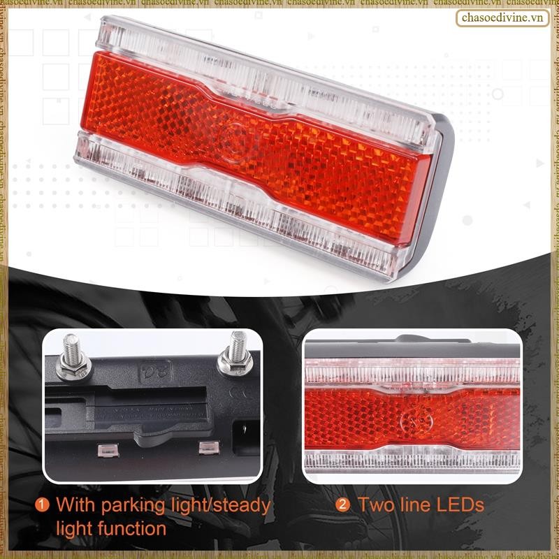 [K O G X] Đèn hậu xe đạp Dynamo có đèn đỗ xe AC 6V 0.5W Đèn hậu xe đạp LED Phù hợp với lỗ gắn 50mm Giá đỡ xe đạp Đèn vận chuyển