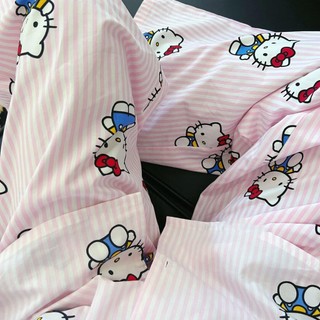 Hellokitty Bộ Đồ Ngủ Mèo Nữ Xuân Thu Hàng Mới Về Sọc Dài Tay Phong Cách Nhật Bản Hoạt Hình Sinh Viên Nhà Quần Áo Phù Hợp Với Mặc Ngoài