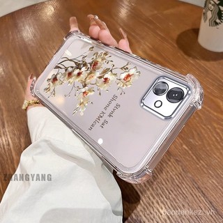 Ốp lưng cho Samsung A04 A05, bốn góc chống rơi, ốp điện thoại mạ điện, thiết kế thẩm mỹ hình cành cây hoa, thiết kế mới, ốp mềm TPU silicone