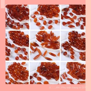 10 hạt acrylic giả mã não hổ phách không đều, hạt rời gradient DIY vintage, vật liệu thủ công