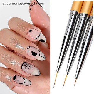 [savemoneyeveryday] 3 Bộ cọ lót móng tay nghệ thuật sọc kiểu Pháp Đầu 3D Lót Bút vẽ DIY Bút vẽ Uv Gel Brush Bút vẽ Dụng cụ làm móng tay Salon [vn]