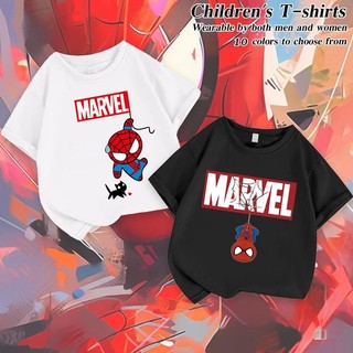 2025 Hoạt Hình Người Nhện Mềm Unisex Trẻ Em Áo Thun Bé Trai Và Bé Gái Top Tee