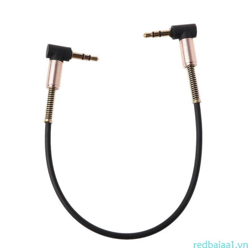 Redbaiaa1 3 5 mm đến 3 5mm Nam Jack Cáp 24cm Kép 90 Độ Uốn Xe Ô Tô Dây Aux