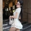 Đầm Nữ Kiểu Cổ Bẻ Dáng Xòe Phối Dây Rút In Nơ Dễ Thương D134
