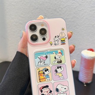 Snoopy Ốp Lưng Cho Samsung Galay A55 A54 A14 A24 A34 A15 A25 S24 Ultra S22 Plus S23 S21 FE S20FE S23FE Mềm Trong Suốt TPU Đựng Thẻ Ảnh Ví Điện Thoại