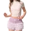 Treeling Sweet Pink Ren Viền Quần Short Nữ Vải Mềm Thời Trang Co Giãn Quần Short Cho Trong Nhà Và Outdoo