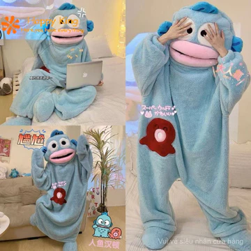 🔥Vận chuyển nhanh chóng🔥Bộ đồ ngủ một mảnh Cá Hề Dễ Thương Bộ đồ ngủ cô gái hài hước Bộ đồ ngủ cô gái ngọt ngào Bộ đồ mặc nhà Bộ đồ ngủ cá Hanton sáng tạo Bộ đồ ngủ cô gái Quà Tặng
