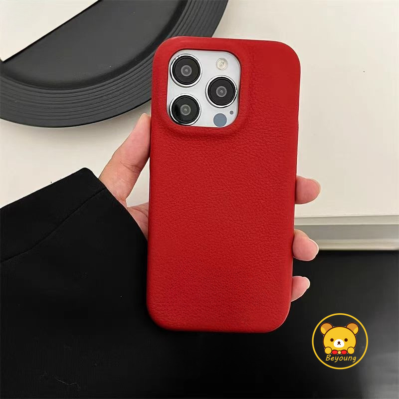 Vỏ Mềm Da Đơn Giản Cảm Giác Lychee Cho iPhone 13 Pro Max 12 Mini 11 Pro Max XR 12ProMax 13Mini Vỏ Điện Thoại Chống Rơi Thời Trang Vỏ Kinh Doanh Thoáng Mát