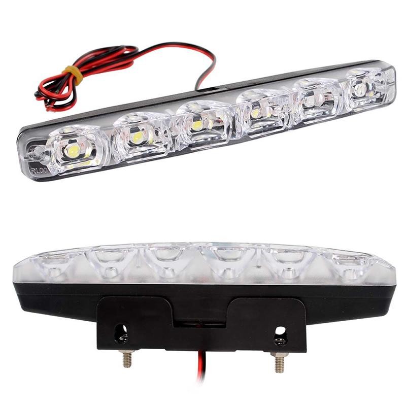 Tmoy 2 Chiếc 12V 6 Đèn LED Chạy Ban Ngày DRL Xe Sương Mù Ngày Lái Xe Đèn Bộ TCVN