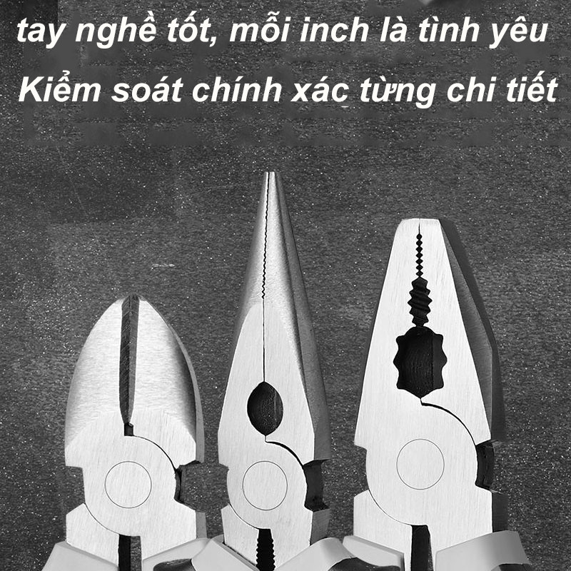 Kìm cắt, Kìm nhọn 6' 8' - đầu kìm thép CR-V, tay bọc nhựa PVC