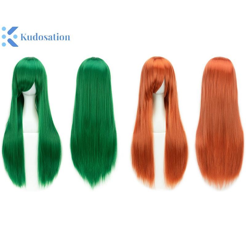 Kudosation Đa Năng Tổng Hợp Nhiều Màu Sắc Dài Thẳng Cosplay Tóc Giả Tự Nhiên 80cm Phần Mở Rộng Tóc Gothic Hóa Trang Đảng Kiểu Tóc