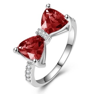 Nhẫn Bạc S925 Nơ Zircon Đơn Giản Trang Sức Thời Trang Nữ Tặng 5