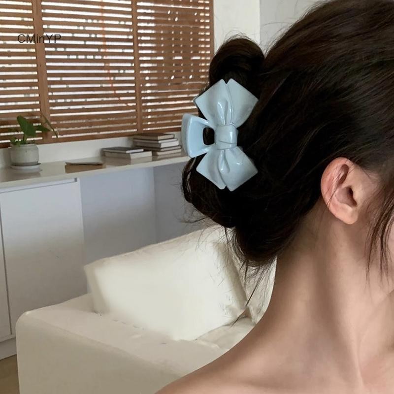 Cminyp Kem Ngọt Ngào Xanh Nơ Ngôi Sao Năm Cánh Kẹp Tóc Hình Học Vuốt Tóc Cho Nữ Thanh Lịch Nơ Cua Barrettes Phụ Kiện Tóc Vinh Quang
