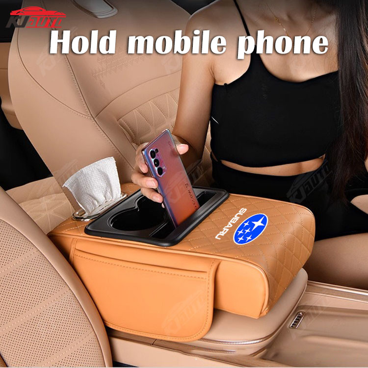 Subaru Xe Tay Hộp Chiều Cao Miếng Lót Da Trung Tâm Túi Bảo Quản Cốc Nước Cho BRZ Forester Legacy Outback WRX WRX STI Impreza XV
