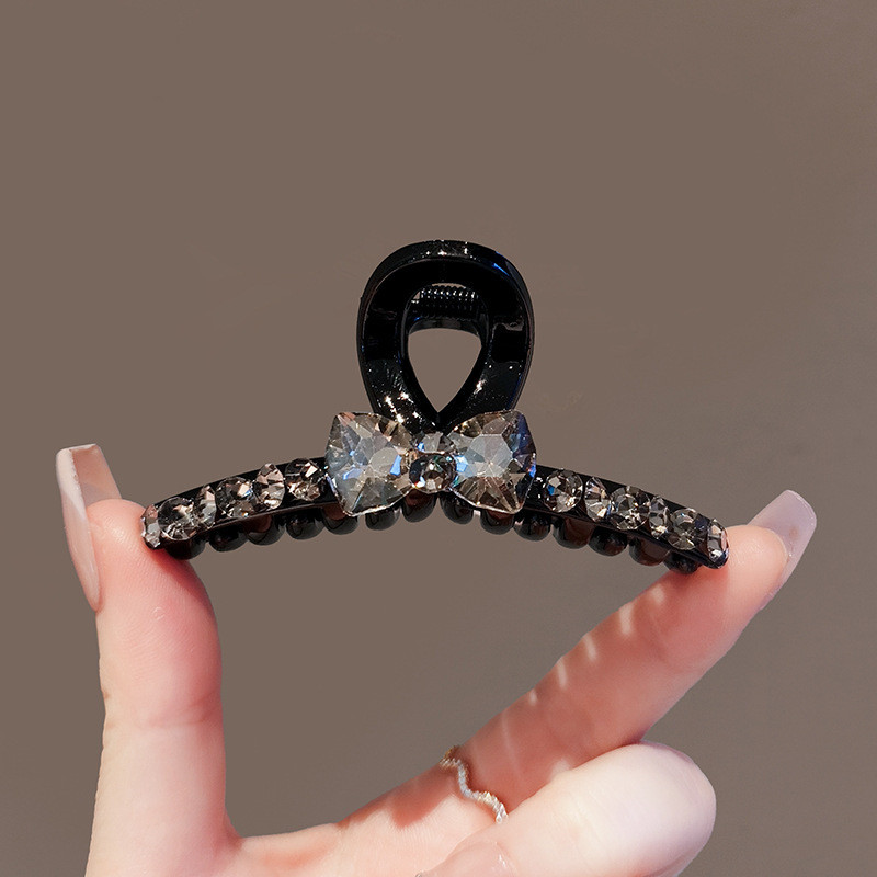 7.2cm Zircon Sáng Bóng Kim Cương Giả Nơ Tóc | Kẹp Cá Mập Đầu Lưng, 2026 Phong Cách Mới Vừa Kẹp Tóc