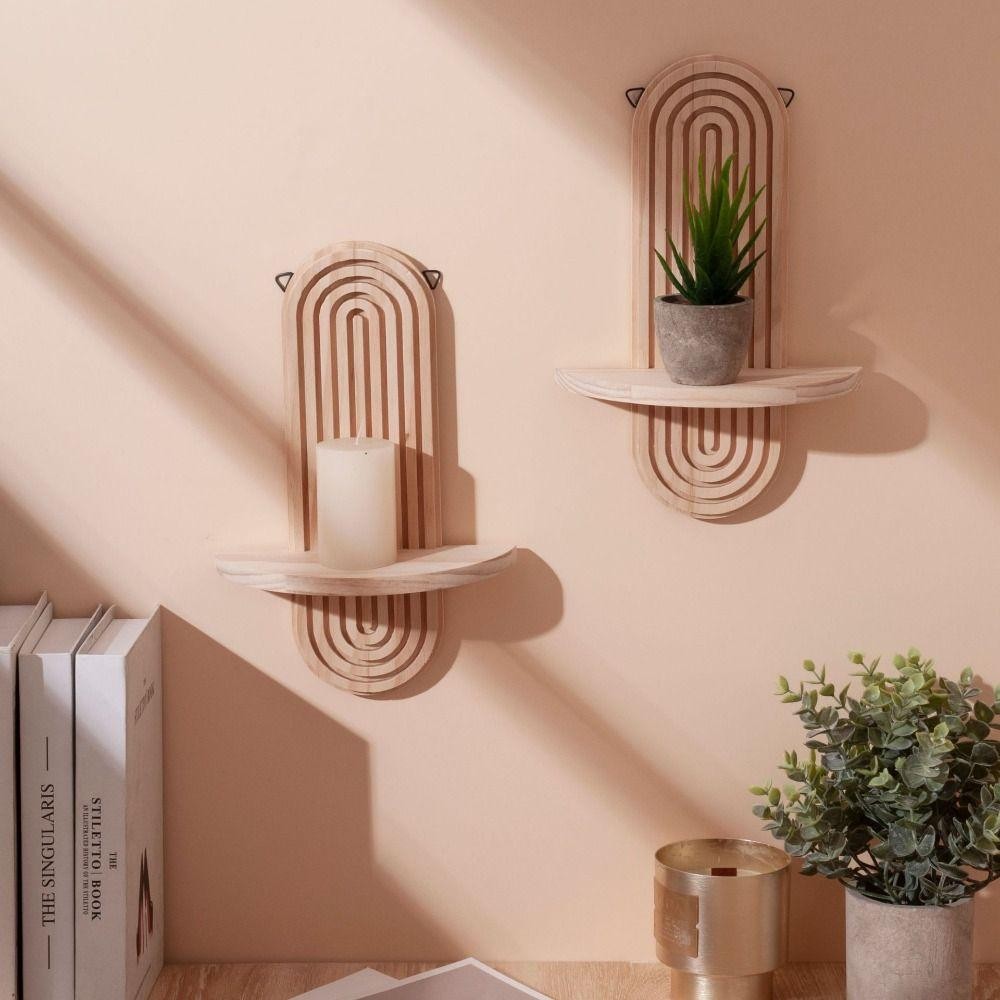 Kệ treo tường bằng gỗ SAIA, Trang trí nội thất hiện đại Trang trí tường bằng gỗ Bohemian, Kệ treo tường Bohemian cổ điển chất lượng cao Phòng khách