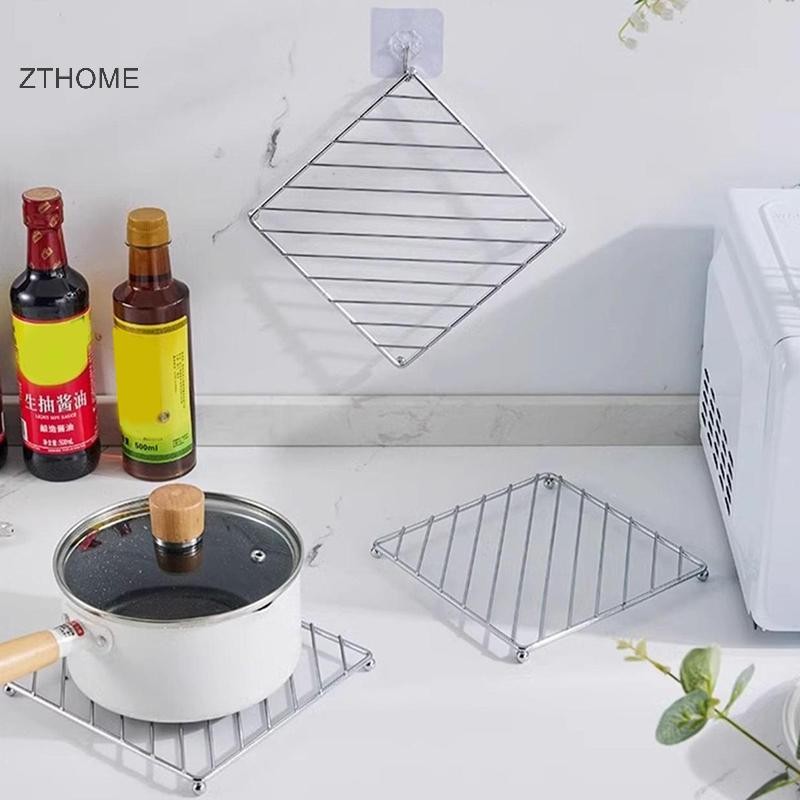 Bộ đồ lót vuông ZTHOME có giá đỡ nồi và đế lót ly cho nhà bếp, 4 miếng. Nóng bỏng