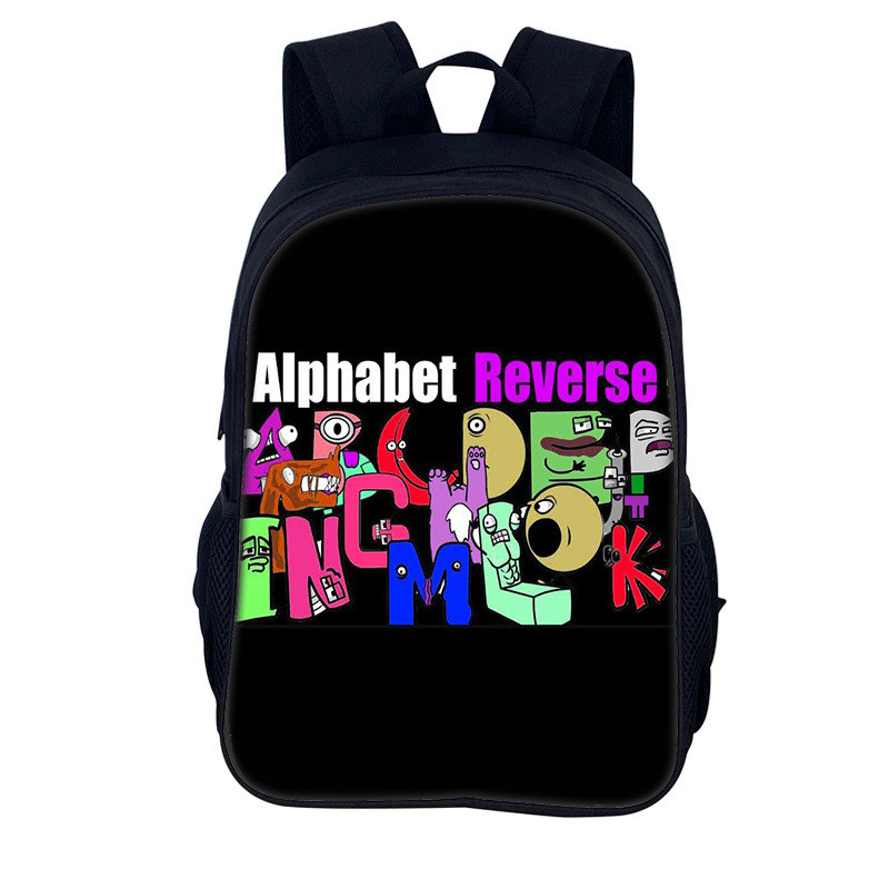 Ba lô Alphabet Lore Alphabetic Tale - Thiết kế sống động, túi học sinh dung tích lớn