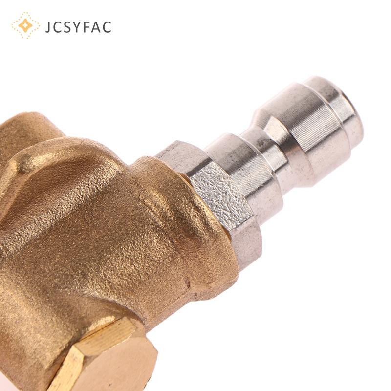 JCSYFAC 1 / 4 "Kết nối nhanh Bộ chuyển đổi quay có thể điều chỉnh với 5 đầu phun Kết nối đồng cho máy rửa xe áp suất cao Mới
