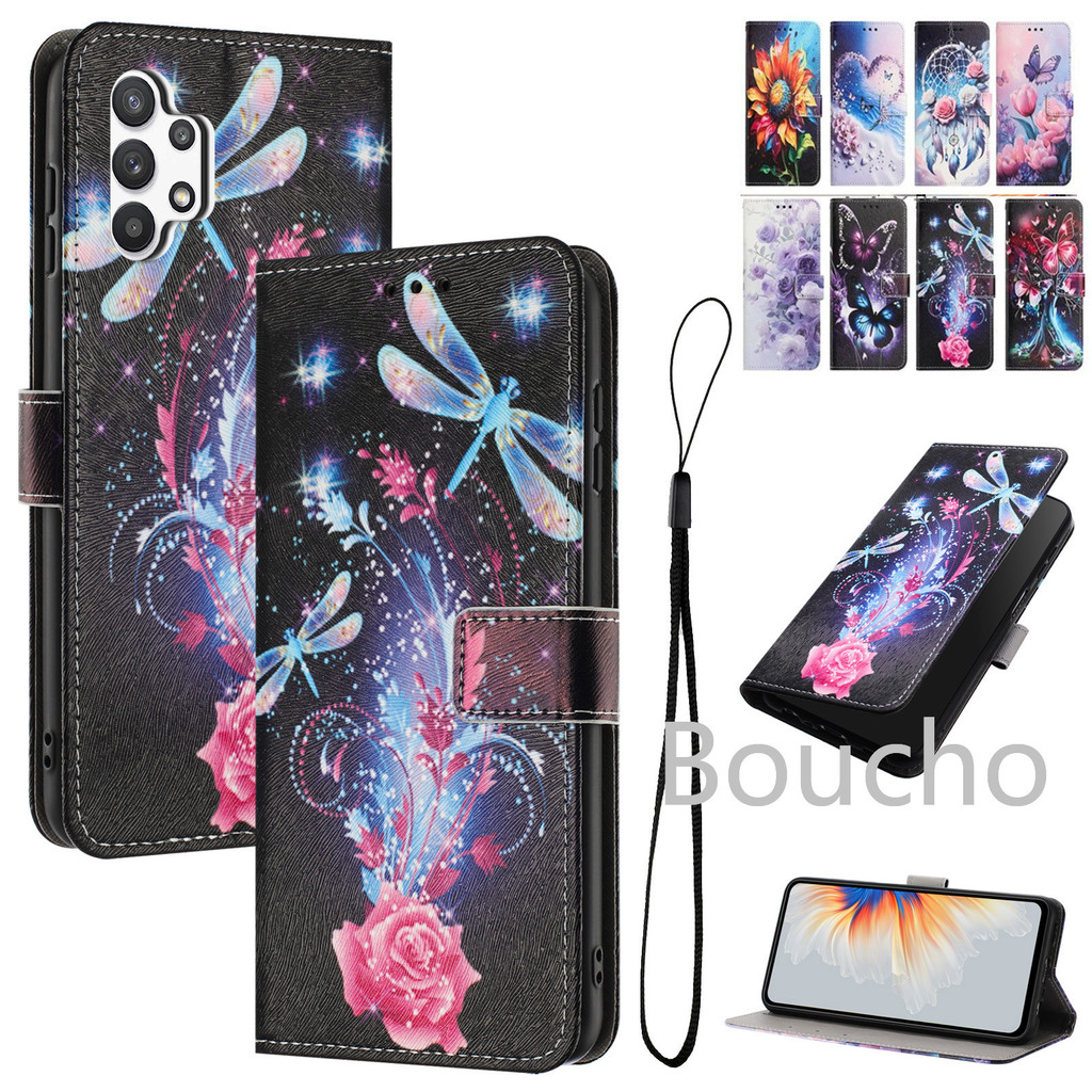 Dành Cho OPPO A3 A3X A5 Pro A18 A38 A40 A40M A58 A59 A60 A78 A79 A80 K12X 4G 5G Flip Cover Ví Da PU Vỏ Điện Thoại Di Động