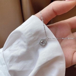 Dây chuyền titan mặt vuông đính đá sang chảnh
