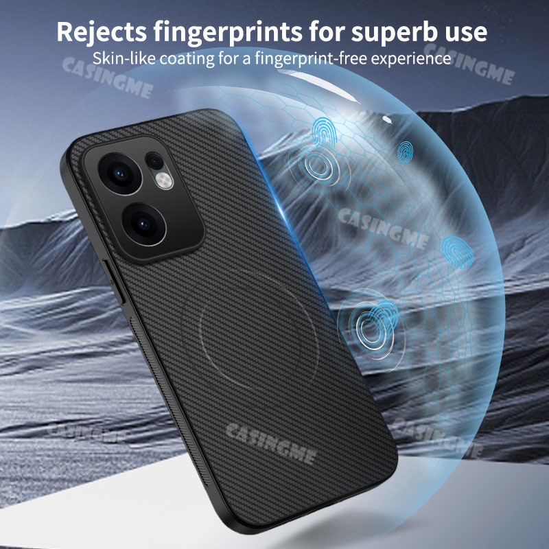 Dành Cho OPPO Reno 13 F 5G 2025 Họa Tiết Sợi Carbon Từ Tính Ốp Lưng Điện Thoại OPPO Reno13F Reno 13 Reno13 F Reno 13F 13 Reno 5G 2025 Chống Sốc Da Bảo Vệ Mặt Sau C