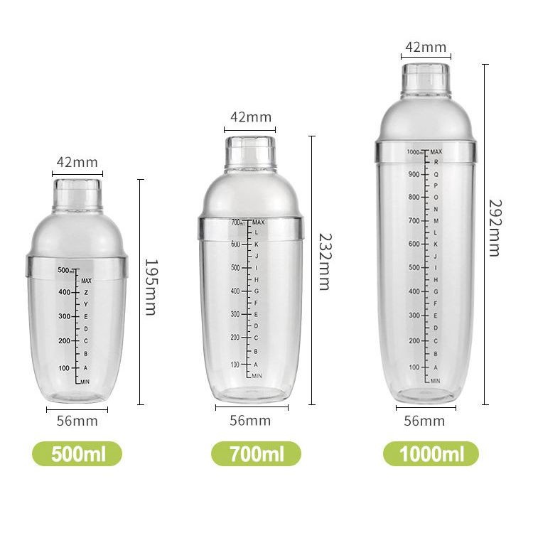 Bình Lắc Shaker Nhựa Trong – Nhiều Dung Tích, Chất Lượng Cao