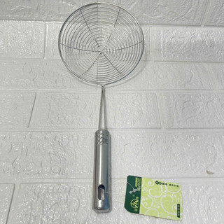 Vợt chiên inox vớt ráo dầu cán dài có móc treo tiện lợi - Vợt vòng cán inox vớt thức ăn lẩu chiên