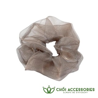 Dây buộc tóc vải bồng bềnh Chồi accessories, scrunchies bản lớn voan lưới ánh nhũ tiểu thư nhẹ nhàng 18CM K342