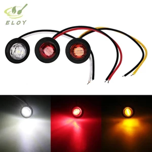 1 Đèn đánh dấu bên xe kéo tròn 24V 3LED 3 / 4 "Vàng Trắng Đỏ cho xe tải Đèn giải phóng mặt bằng Xe tải Đèn báo rẽ VN