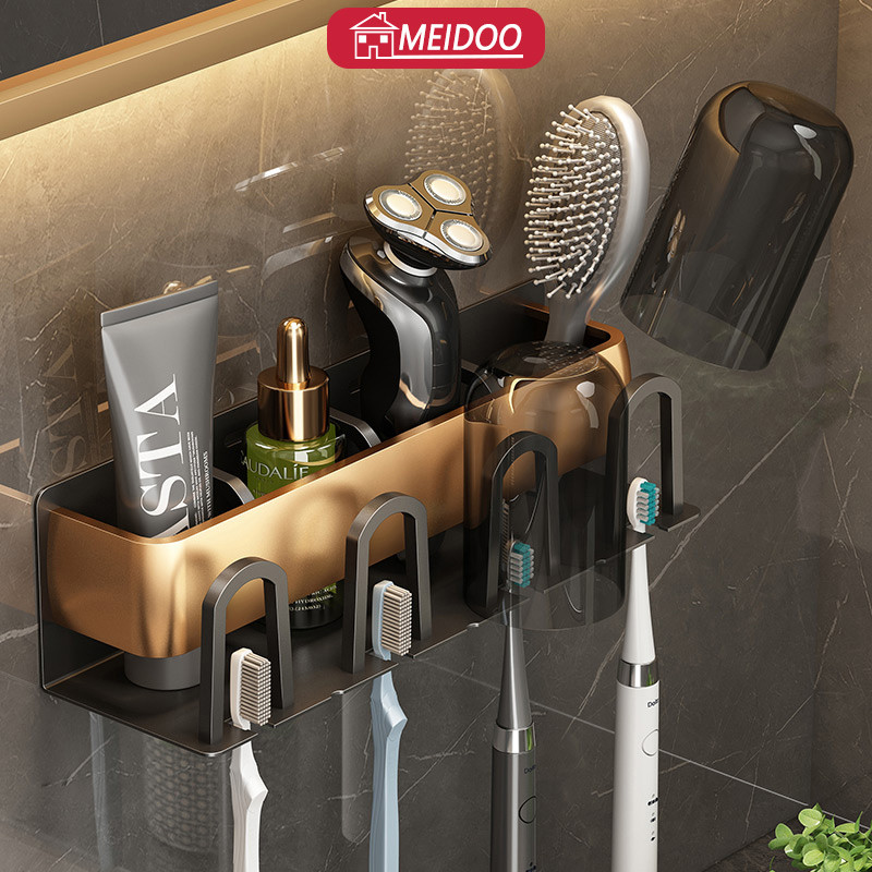 MEIDOO Phòng tắm kệ để bàn chải đánh răng, đựng bàn chải đánh răng, giá để bàn chải đánh răng điện