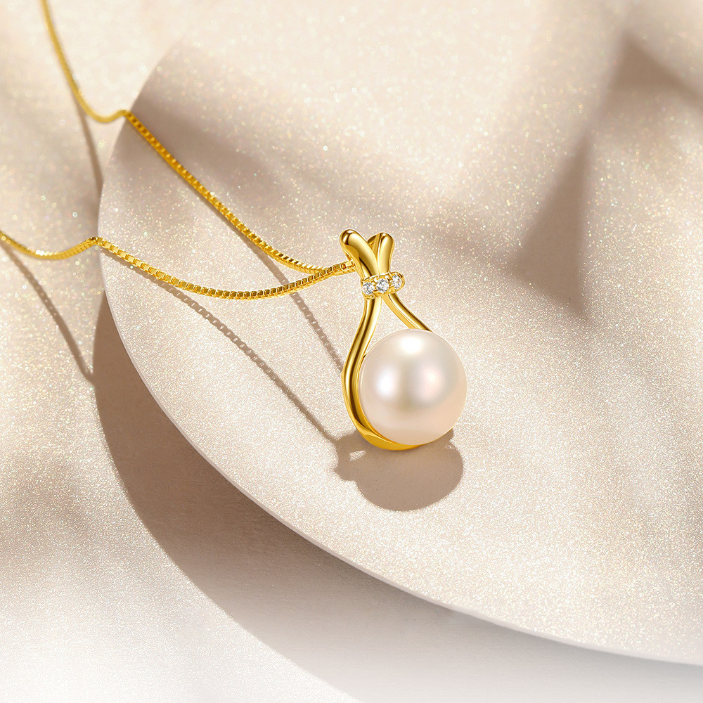 Vòng Cổ Túi May Mắn Mạ Vàng 18K Thời Trang Phù Hợp Với Tối Giản Nữ Giả Ngọc Trai Mặt Dây Chuyền Xương Đòn Dây Chuyền
