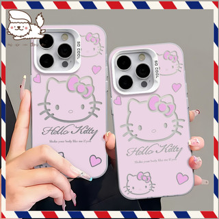 Ốp lưng iPhone hình Hello Kitty màu hồng, trong suốt chống sốc, fit iPhone X-16/Pro/Max/Plus