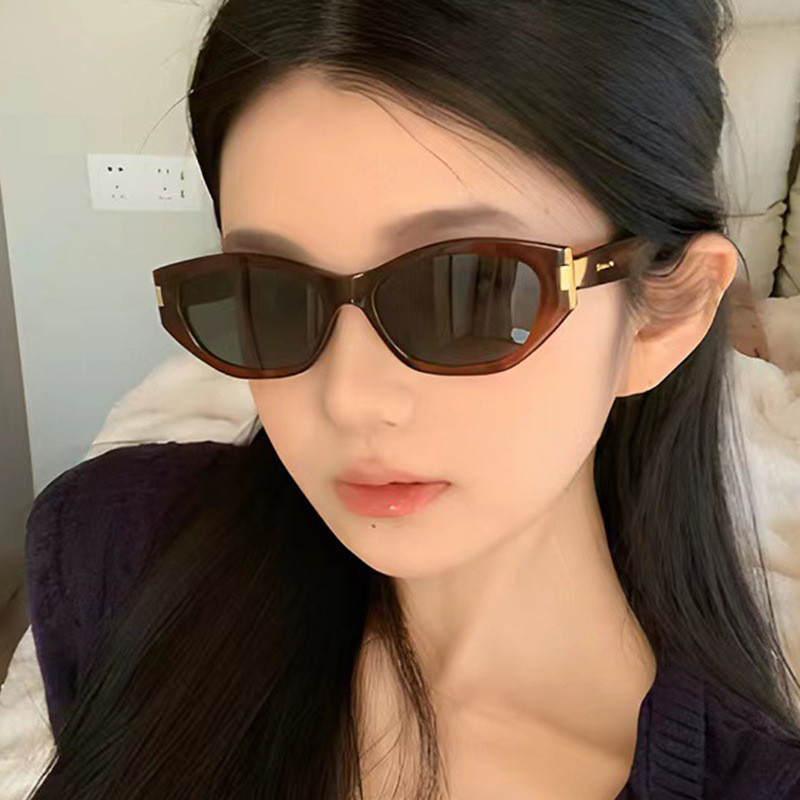 Kính ca cao Kính râm khung hẹp Retro Cover Kính râm Unisex Hợp thời trang Kính râm Hot Girl