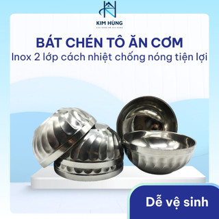[Giá Xưởng] Tô Inox 2 Lớp Cách Nhiệt Chống Nóng – Size 14/16/18/20cm – Bát Ăn Cơm Tiện Lợi