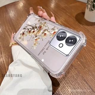 Ốp lưng cho OPPO A79 5G, bốn góc chống rơi, ốp điện thoại mạ điện, thiết kế thẩm mỹ hình cành cây hoa, thiết kế mới, ốp mềm TPU silicone