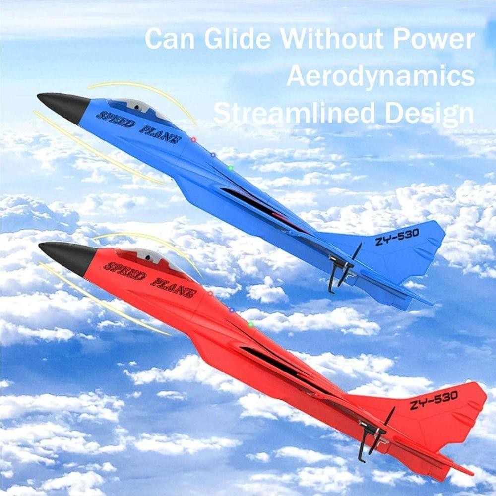 Máy bay chiến đấu điều khiển từ xa FLAZEA 2.4ghz Rc, Máy bay chiến đấu điều khiển từ xa bằng điện xốp, Sạc USB ZY-530 với đèn đầy màu sắc Máy bay Rc