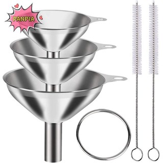 Phễu thép không gỉ kim loại Pnpia 5, Bộ 3 Phễu nhỏ và lớn, Phễu cấp thực phẩm cho các cửa hàng nhà bếp