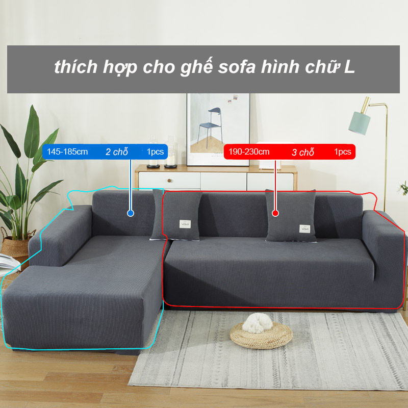 1/2/3/4 chỗ ngồi kín nước Vỏ ghế sofa，Bọc Ghế Sofa，bọc ghế sofa đơn，Vỏ ghế sofa đan da lộn đàn hồi