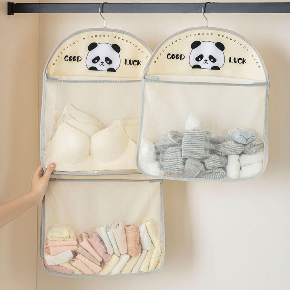 Túi lưới lưu trữ DAYBREAK, có móc treo quần áo Túi lưới treo có thể tái sử dụng, tất đồ lót bền bỉ Lưu trữ dung tích lớn Tủ quần áo sắp xếp tất Túi treo lưu trữ