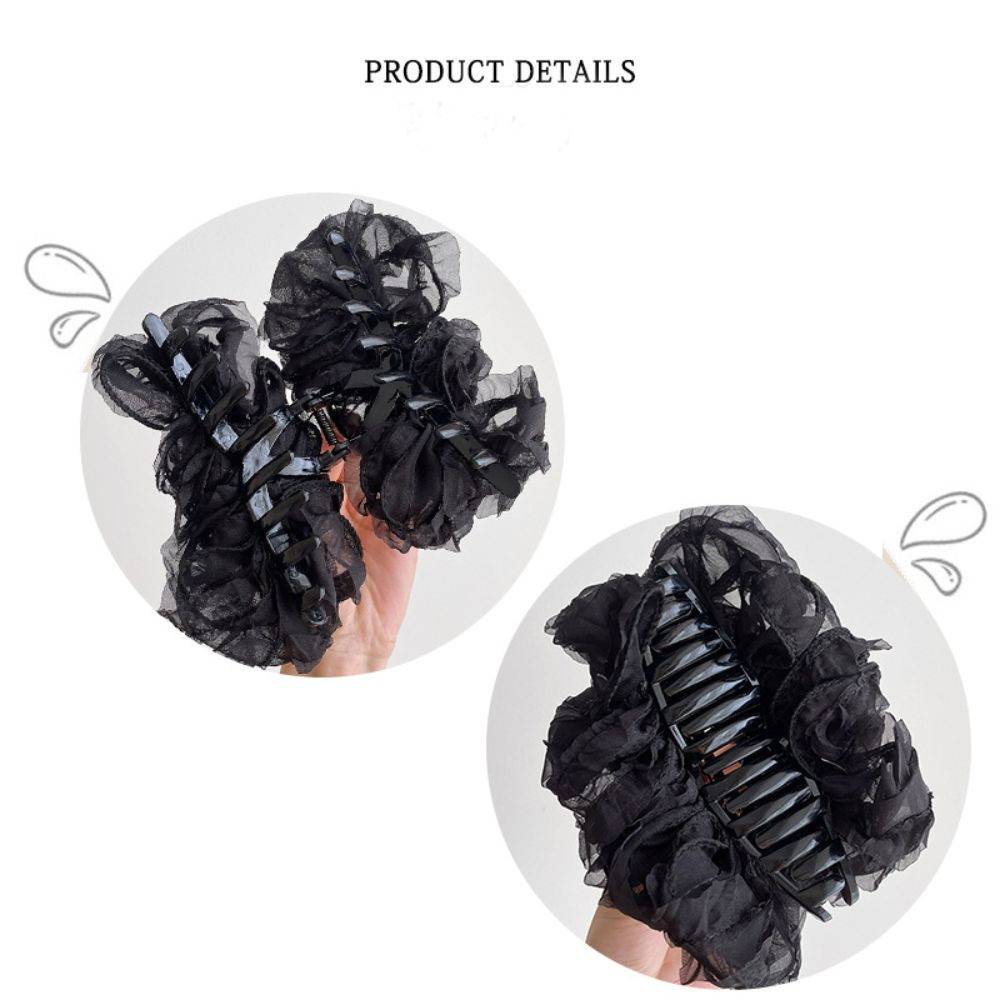 Móng Vuốt Tóc JIGK, Kẹp Kẹp Kẹp Kẹp Màu Trơn, Kẹp Tóc Nhiều Lớp Lông Tơ Lớn Cho Nữ