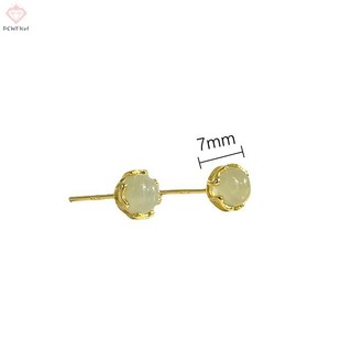 [Pcwfkef] Phong Cách Trung Hoa Retro Giả Ngọc Bông Tai Nhỏ Dành Cho Nữ Tinh Tế Màu Xanh Tròn Hạt Bông Tai Trang Sức Thanh Lịch Quà Tặng Mới