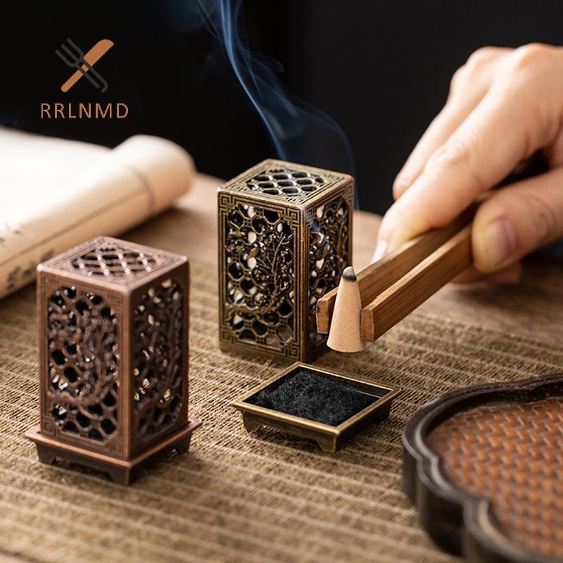 Rrlnmd Hợp Kim Lư Hương Giá Đỡ Vuông Dọc Lư Trong Nhà Trang Trí Nhà Trung Quốc Lư Hương MỚI
