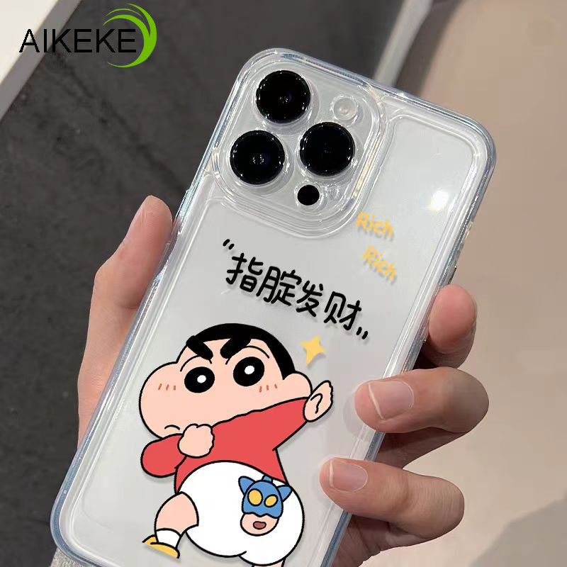 Crayon Shin-chan Vỏ Cho Xiaomi Mi 11 11T 10 Pro 10T Lite Ultra 10S 9 Civi 3 2 1S Mix 4 Cho Poco F5 F4 F3 X4 GT X2 M2 Ốp Lưng Năm Mới Làm Giàu Trong Suốt Bìa Mềm