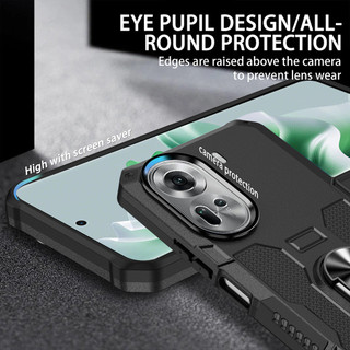 Dành Cho OPPO Reno 11 5G Ốp điện thoại PC Cứng Lưng Mềm TPU Edge Bảo Vệ Camera Nhẫn Giá Đỡ Chân Đế Chống Sốc Mỏng Bao Da